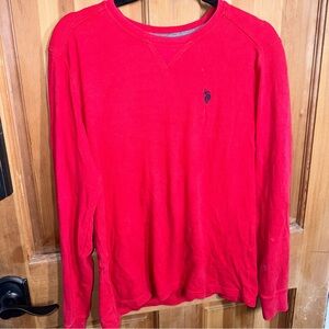 U.S. Polo Assn Red Long Sleeve Thermal Shirt Men’s Size M
